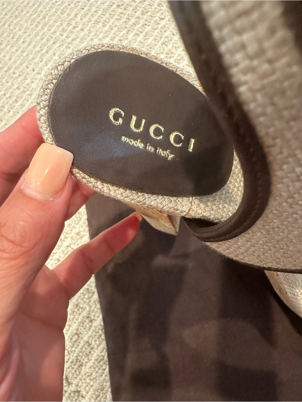 Gucci Beige and Brown Canvas Cork Platform Sandal - Picture 3 of 8